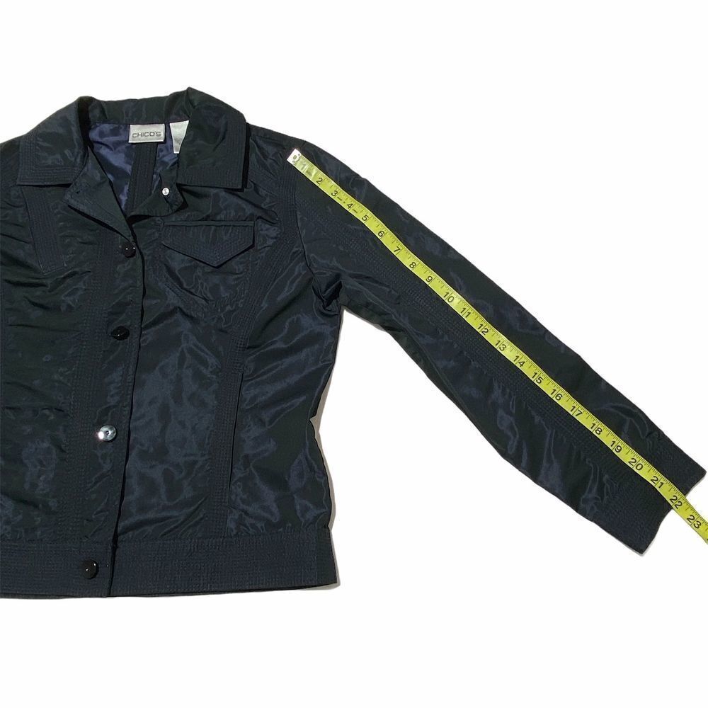 Chico's Black Button Down Collared Utility Jacket - image 7